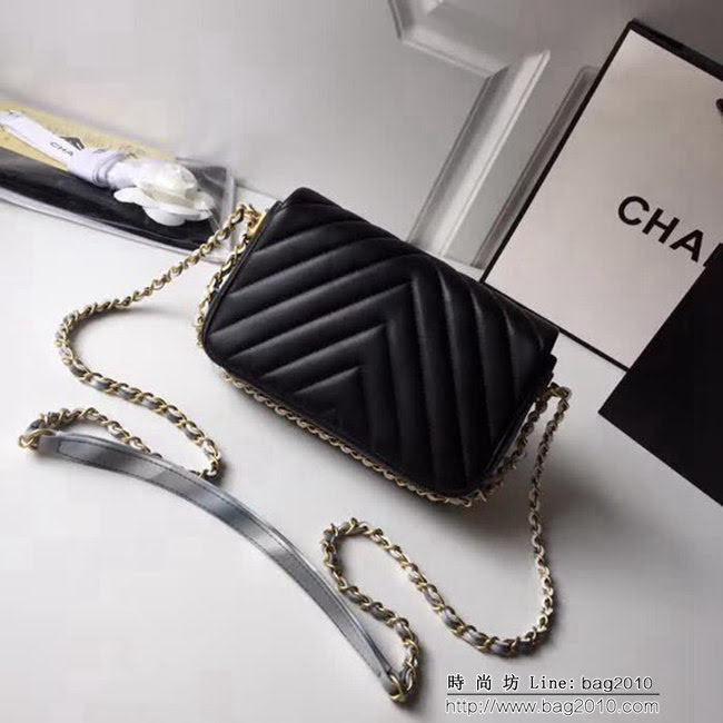 香奈兒CHANEL 18春夏系列新款 鏈條mini cf 塗鴉彩色皮質鏈條包 DSC1007